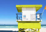 green lifeguard hut on Fort Lauderdale beach